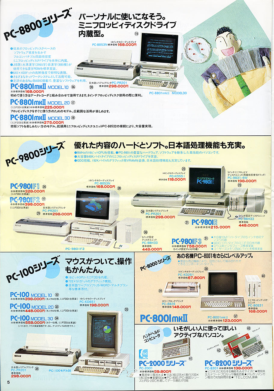 ratscats web page/NEC商品ガイド(1984年:総合カタログ)